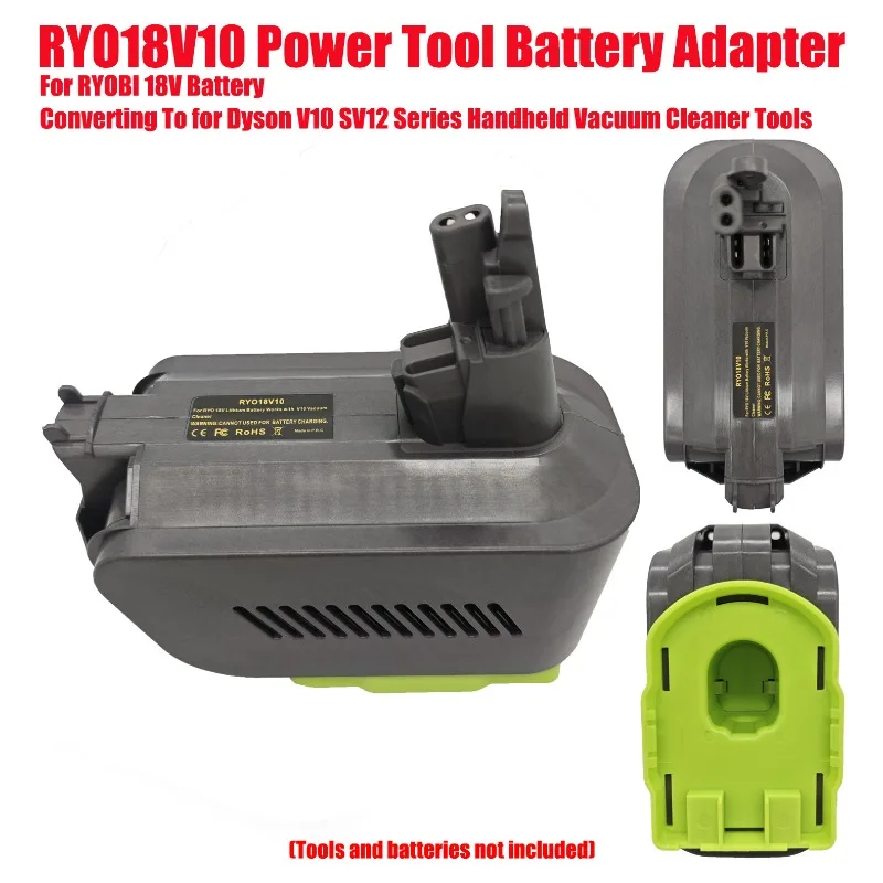 

For RYOBI 18V Battery Converting To for Dyson V10 SV12 Series Handheld Vacuum Cleaner Tools RYO18V10 Power Tool Battery Adapter