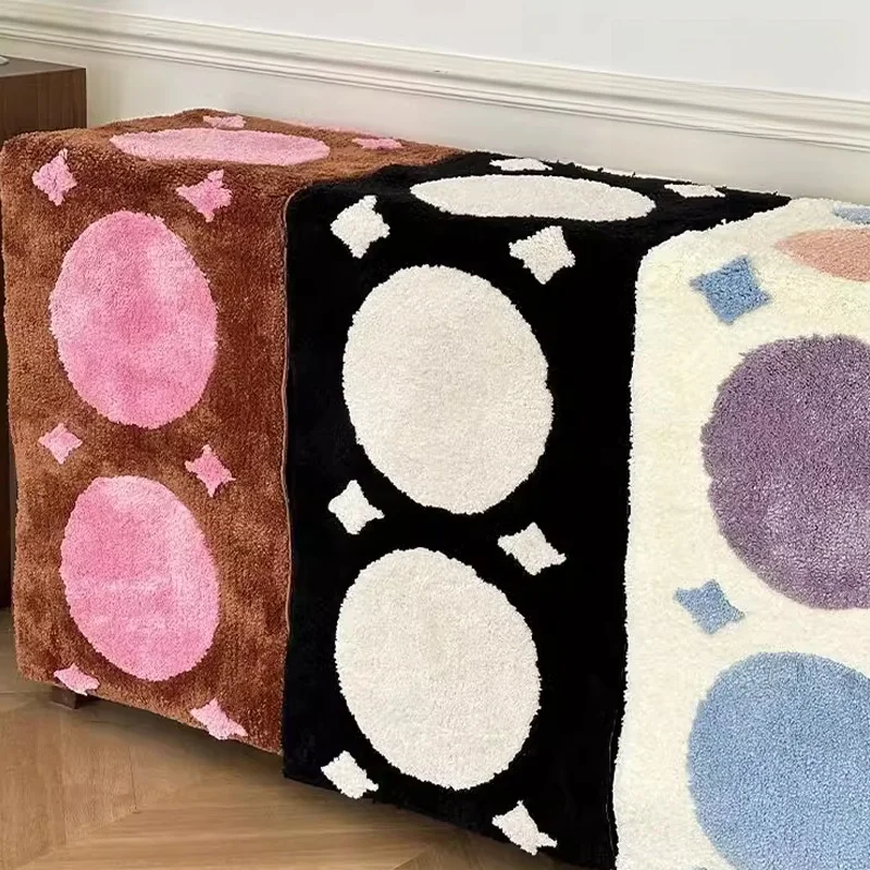 

Thiened Floing Anti-Slip Carpet Korean Sle Living Room Bedroom Mat Cute Star Moon Design Long Strip Bede Blanket