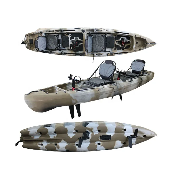 

Новинка 2022 года, двухместная тандемная педаль для рыбалки, 14 футов, весло для каяка с ластами