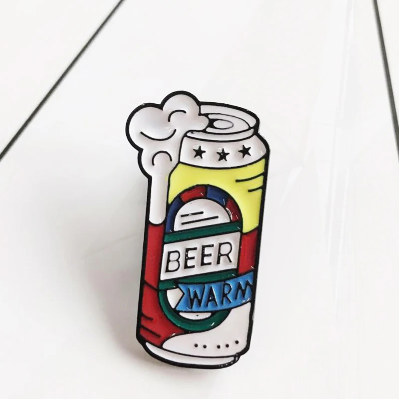 Drink Badge Pin Backpack Clothes Lapel Alcohol Jewelry Gift for Alcoholic Drinker Beer Warm Enamel Pins Liqueur