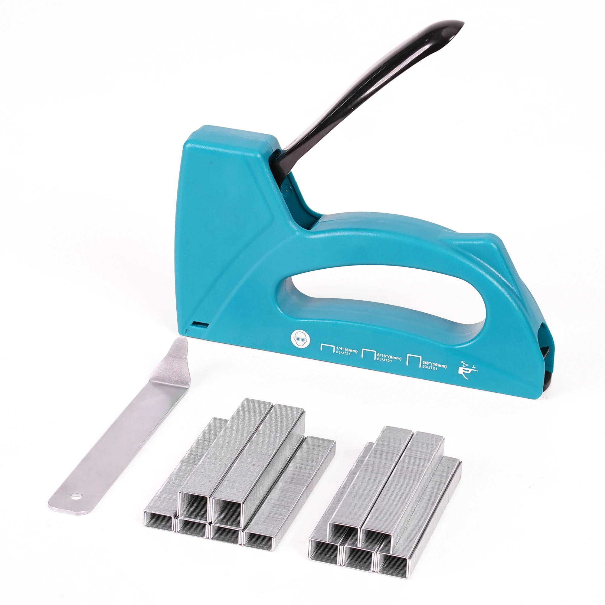 EZARC Light Duty Staple Gun for Wood Upholstery Manual Nail Gun with 2000 JT21 Staples 1/4 5/16 3/8 inch and Staple Removal