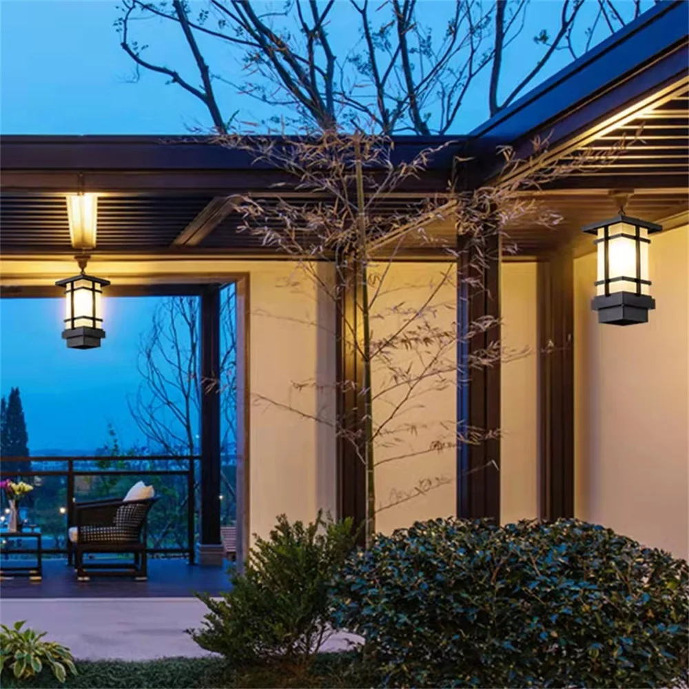 TEMOU Classical Pendant Light Outdoor Retro LED Lamp Waterproof for Decoration Corridor Home