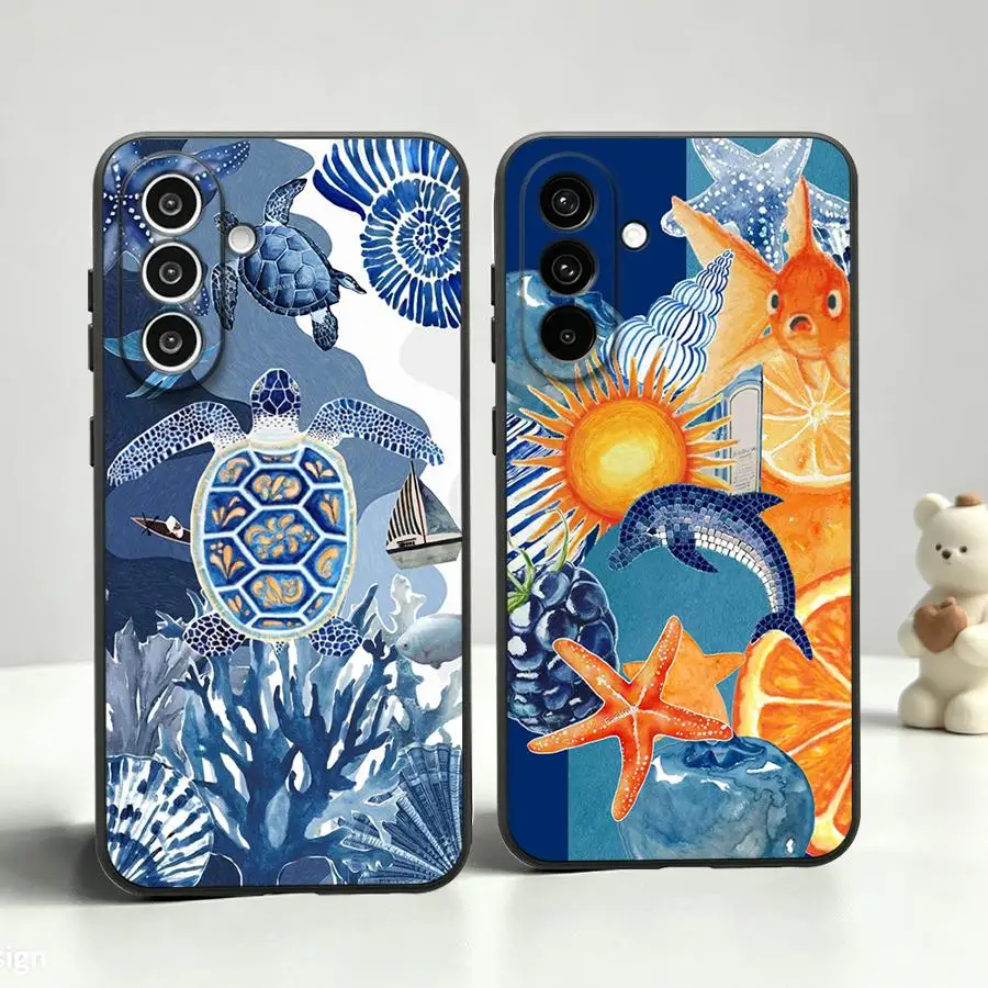 Case for Samsung Galaxy A23 A55 A37 A73 A51 A57 A15 A06 A53 A17 A05 A25 A16 A52 A36 Phone Cover A13 A70 A50 A41 A12 Blue Ocean