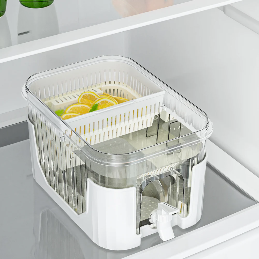 

5L Water Pitcher with Faucet & Bracket Refrigerator Juice Pitcher Cold Water Pitcher for Iced Tea Lemonade Fridge Bar Party