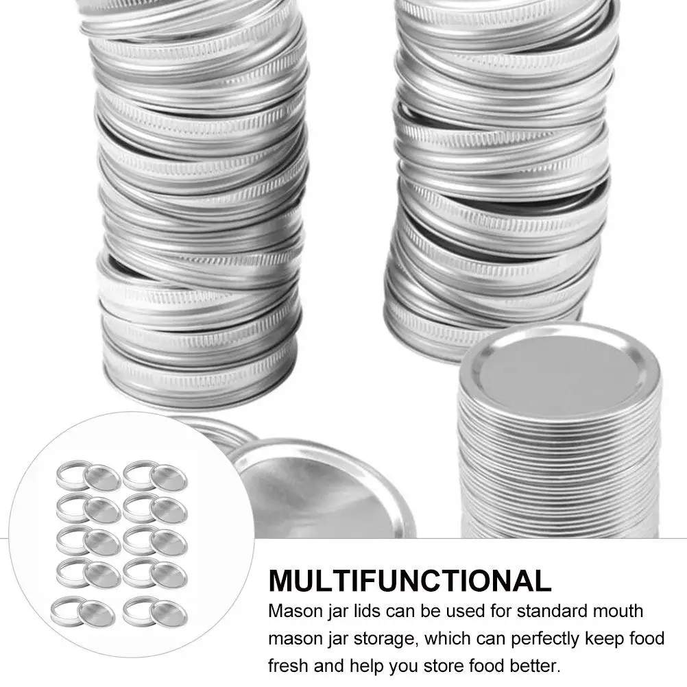 10Pcs Premium Tinplate Split-Type Jar Lids Airtight Leak-Proof Sealing for Jars Freezer Refrigerator Dry Storage Food