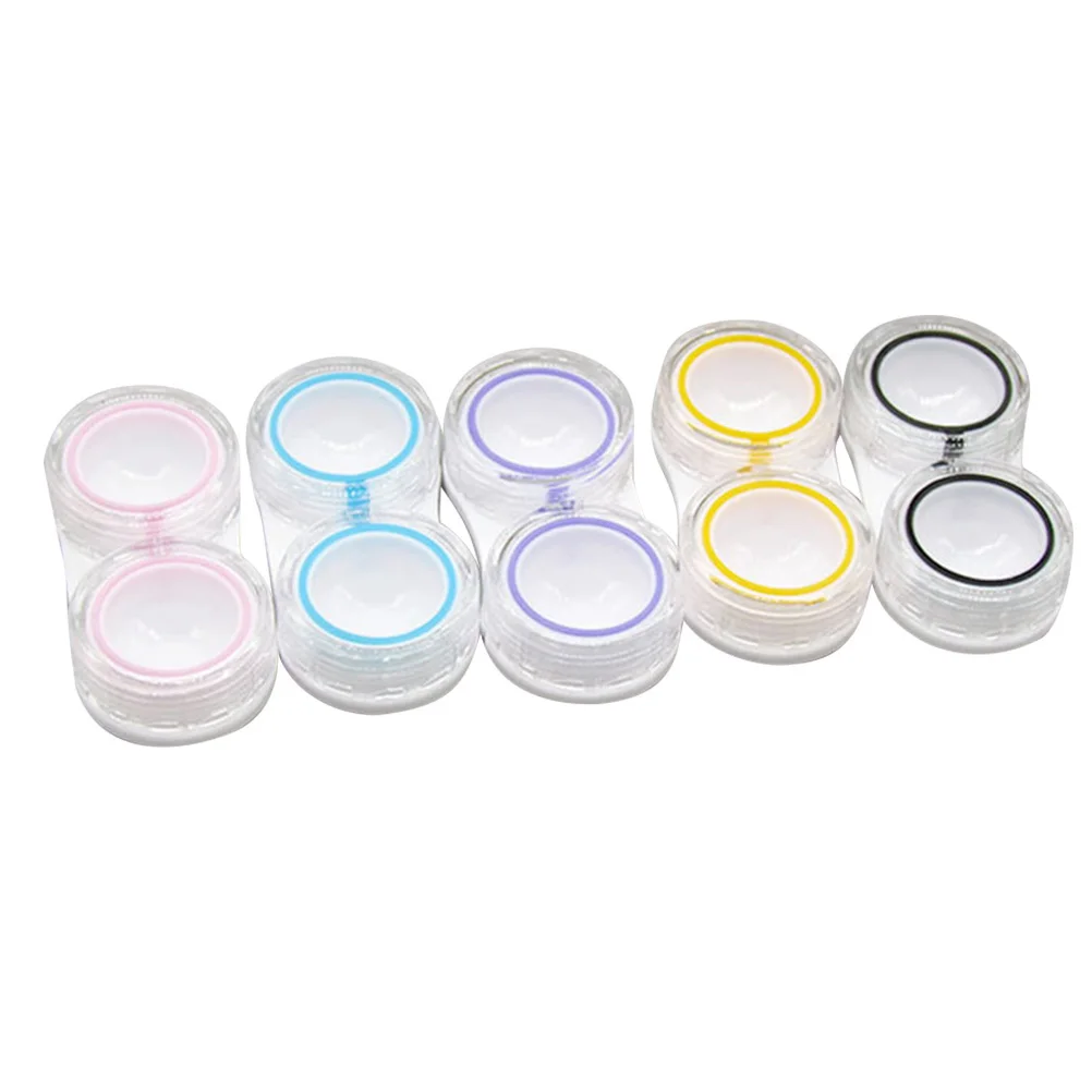 

15pcs Leak-Proof Lens Case Transparent Hygienic Portable Double Box For Travel Outdoor Clamshell Design Lightweight Lens