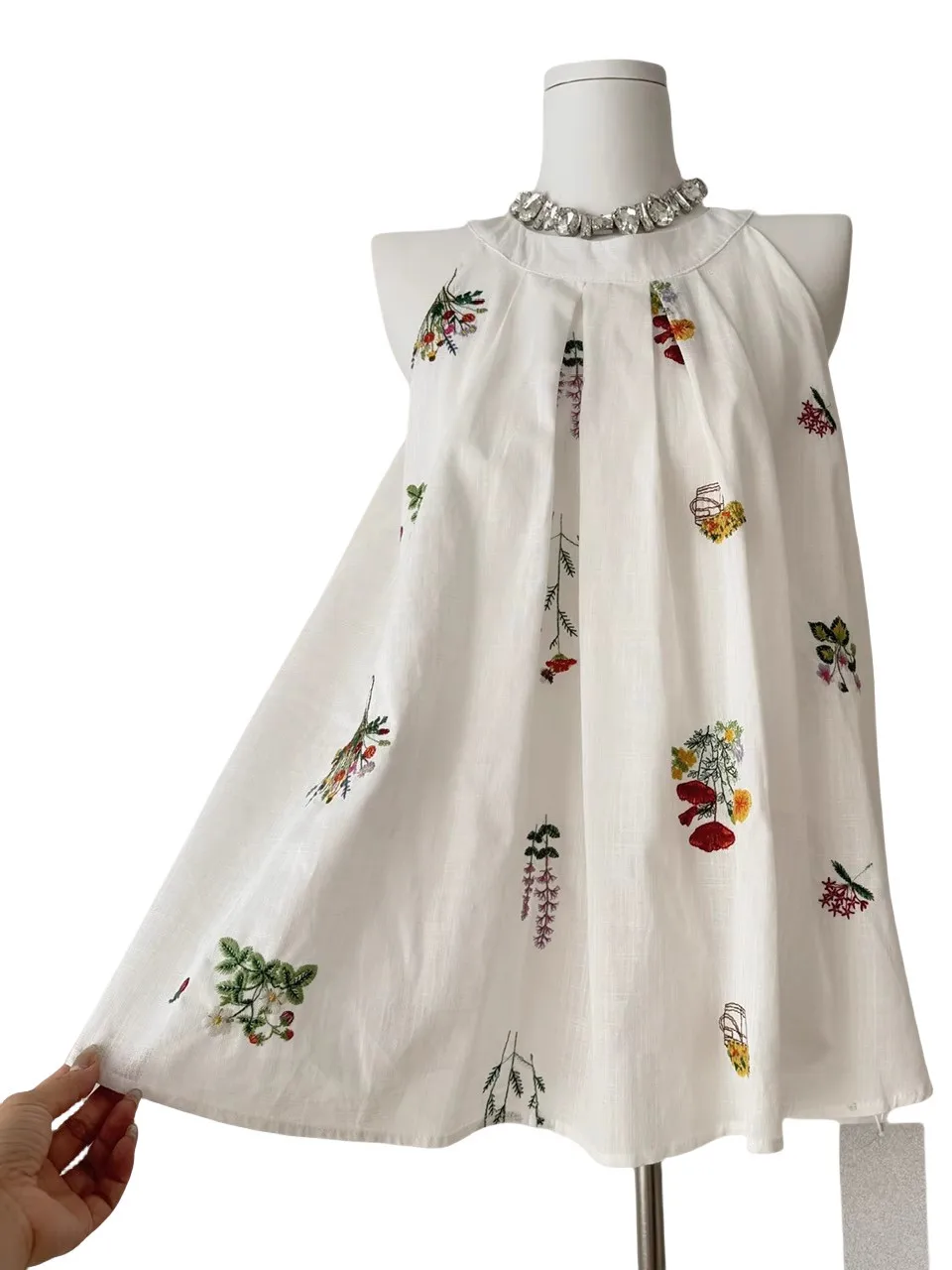 

Женский шифоновый топ Miu Princ с вышивкой, средней длины, особый дизайн, весна-лето, элитная повседневная одежда