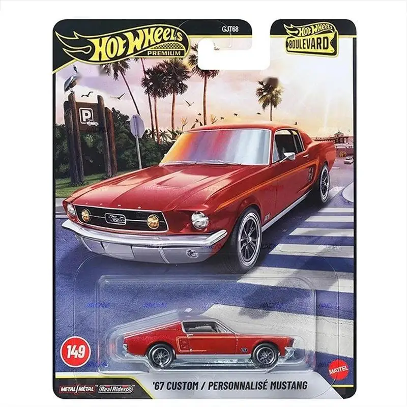 

Коллекционная модель Hot Wheels Cars PREMIUM BOULEVARD 67 Custom Mustang 1/64, металлическая литая машинка, игрушка GJT68-149