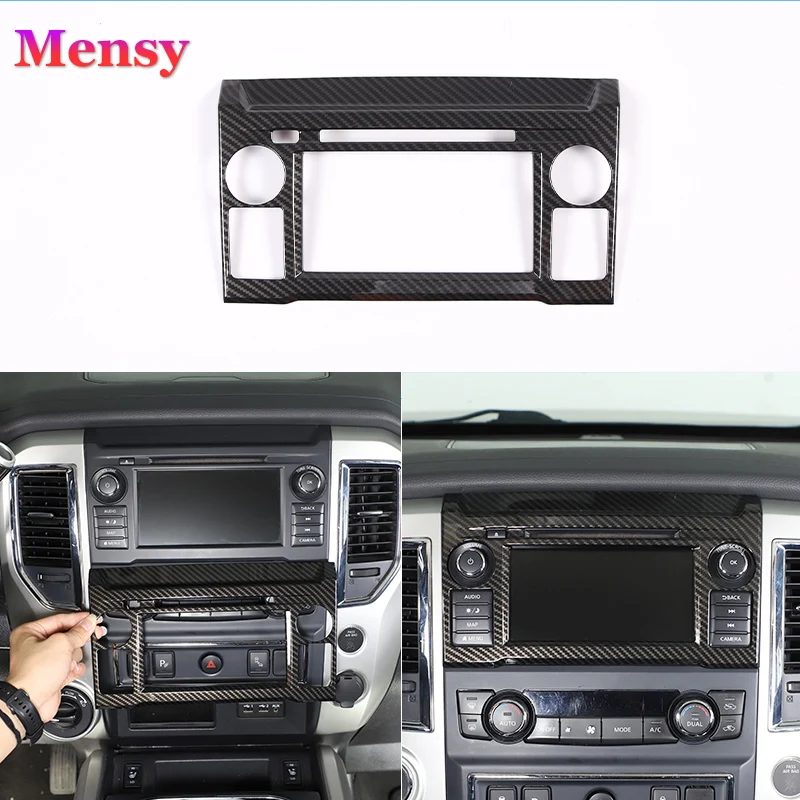 

For Nissan Titan 2016-2019 ABS Carbon Fiber Style Car Navigation Screen Frame Decorative Sticker Interior Accessories