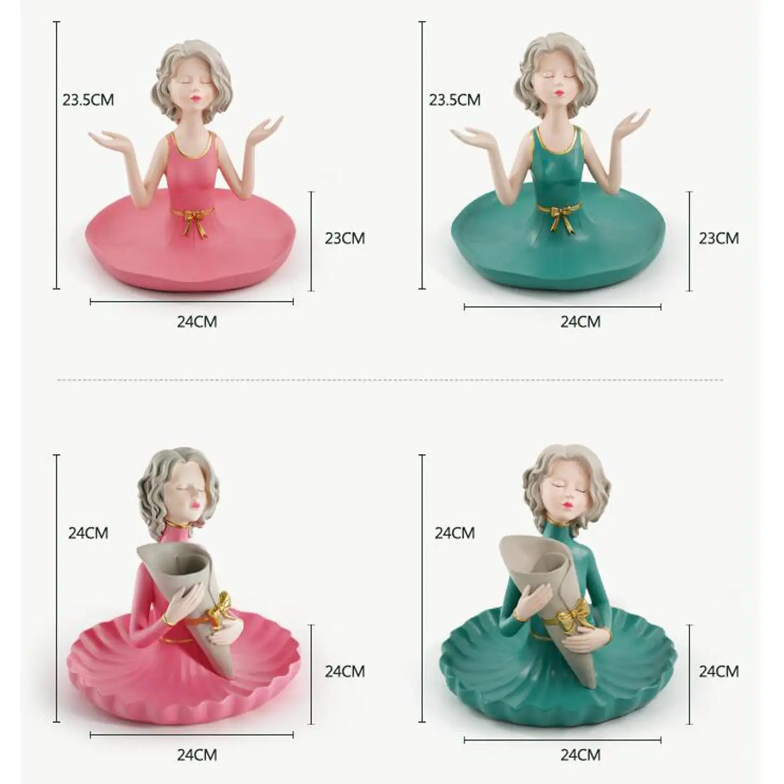 تمثال فتاة، مع صينية تخزين التنورة، منحوتة شخصيات إبداعية لغرفة النوم والأساور