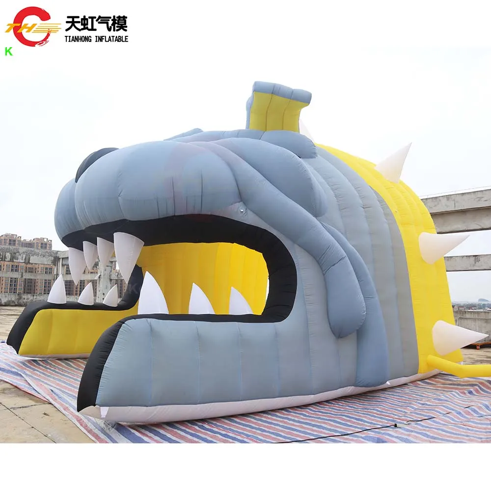 Tente Tunnel gonflable tête d'animal, livraison rapide, bouledogue publicitaire extérieur, tentes d'entrée gonflables avec souffleur gratuit