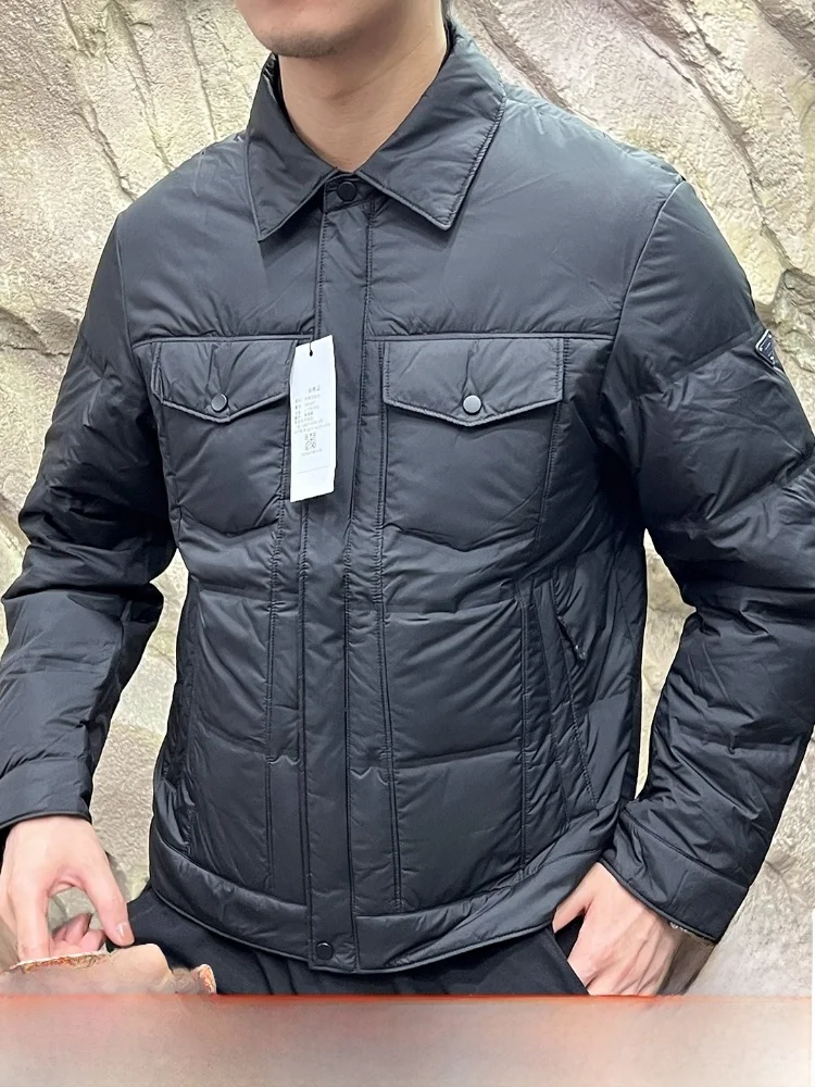 

Men's down Jaet 90 Du down Filling Stand Collar Adstrative Sle Urban Casual Polyester Fiber Warmth Regular Fit Coat