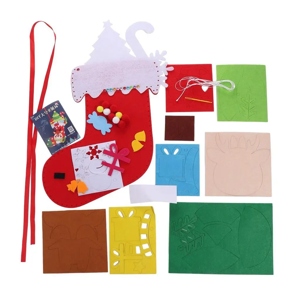 Non-woven Fabric DIY Christmas Stocking House Decoracion Santa Claus Xmas Non-Woven Socks Father Christmas Kriss Kringle