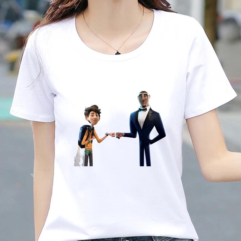 Spies in disguise 2019 New summer t shirt women fashion Short Sleeve t-shirt White Thin section Hipster Tshirt Tops clothing