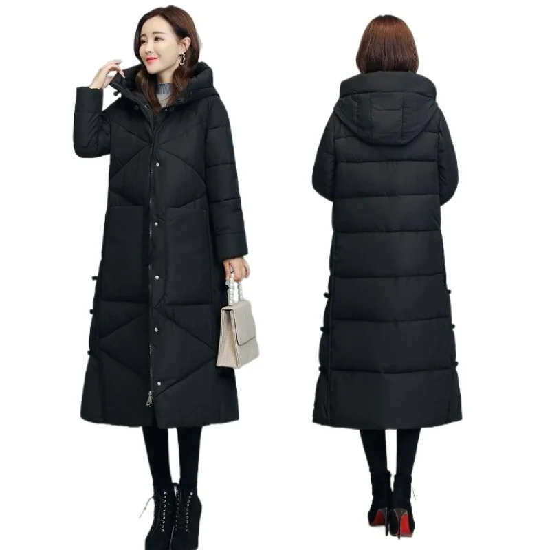 

2023 New Vintage Thickened Down Padded Jacket Women Winter National Wind Loose Padded Jacket Long Over Knee Padded Jacket