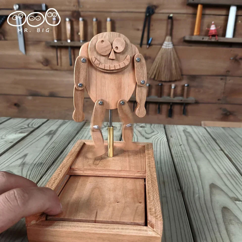 Funny funny toys can dance little wooden people, can move decompression toys Wooden fun performance toys TLCP-01