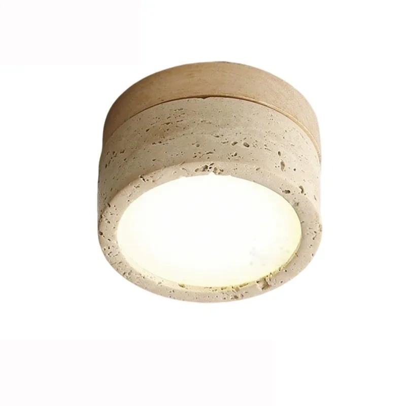 Stone LED Ceiling Light Japanese Wabi Sabi Cream Wind Style Living Room Restaurant Corridor Bedroom Room Decoration Downlights