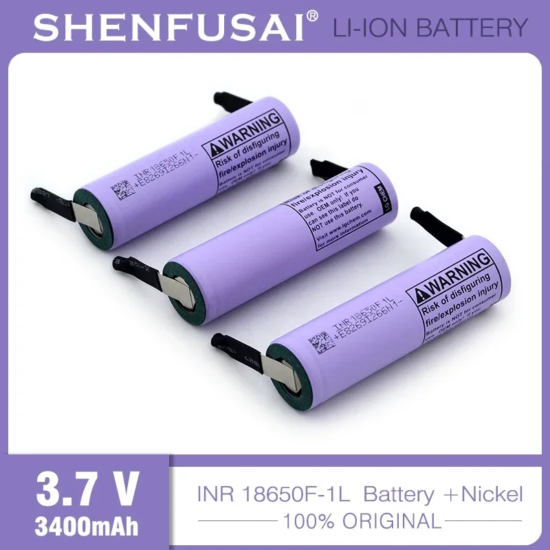 

Special 18650 lithium-ion battery pack rechargeable INR18650F-1L 3.7V 3400mAh high-power discharge 20A with DIY nickel plating