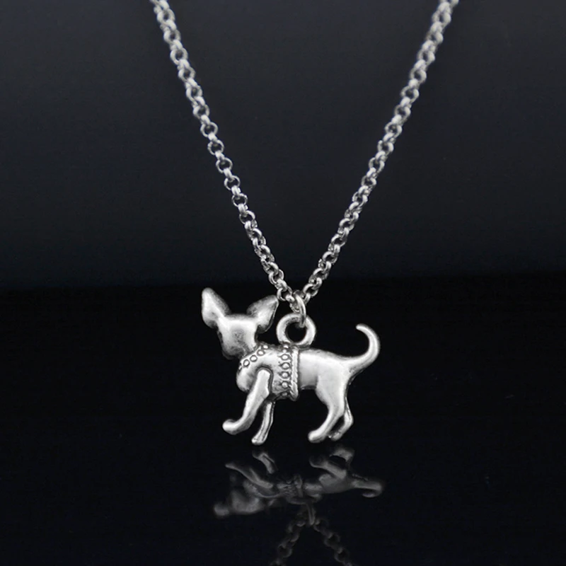 3 Styke Vintage Chihuahua & Corgi & Collie Dog Pendant Stainless Steel Chain Necklace  For Women Fashion Accessories jewelery