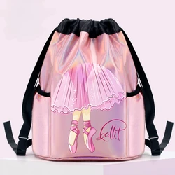 Girls Laser Shiny Ballet Dance Bags Kids Training Shoulder Gym Backpack Child Pocket Handbag For Dancing Ballerina Package