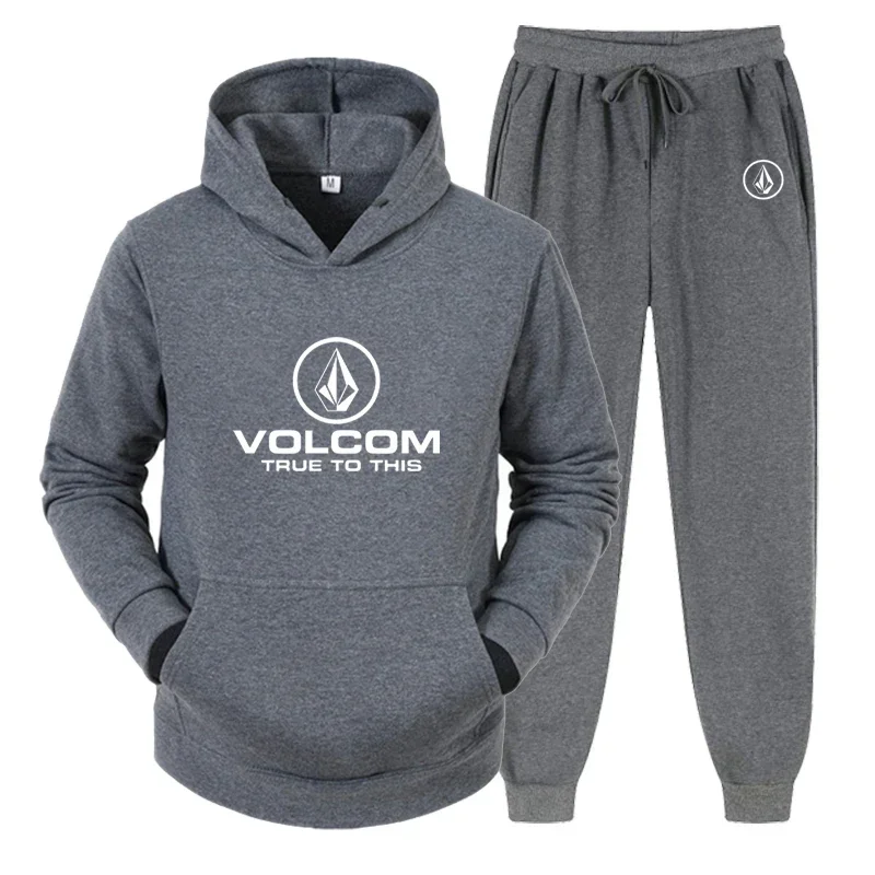 Volcom - Men's High Quality Hooded Sweatshirt Set, Mountain Sports Hooded Sweatshirt, Fashionable and Casual, Autumn and Winter