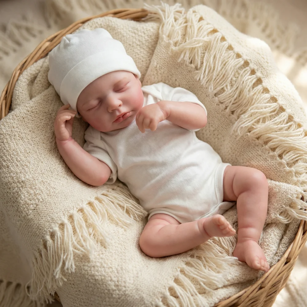 

50CM Realistic Reborn Silicone Baby Doll Vinyl Cloth Body LouLou Handmade Toy 3D Skin Visible Veins For Girls Christmas Gift