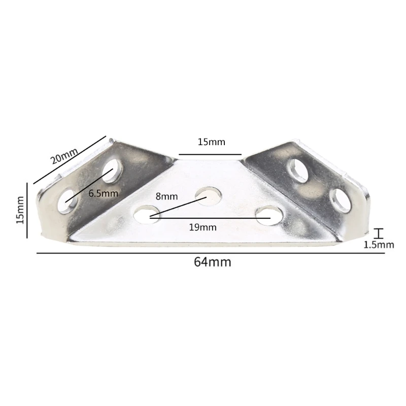 Soportes esquina acero inoxidable para 20 piezas, soportes para estante, soporte para armario, silla, fijación