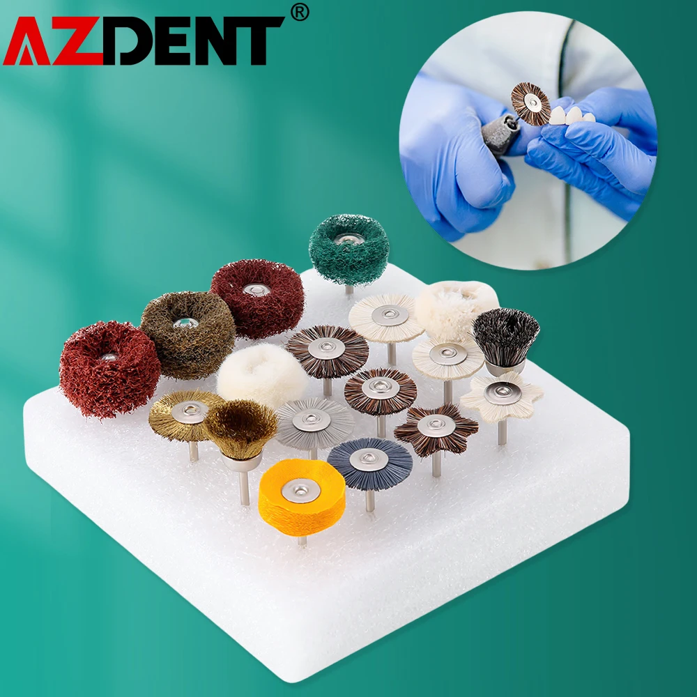 

18Pcs Azdent Dental Polishing Brush Kits Ceramic Porcelain Grinding Polish Dentistry Instruments Lab Tool