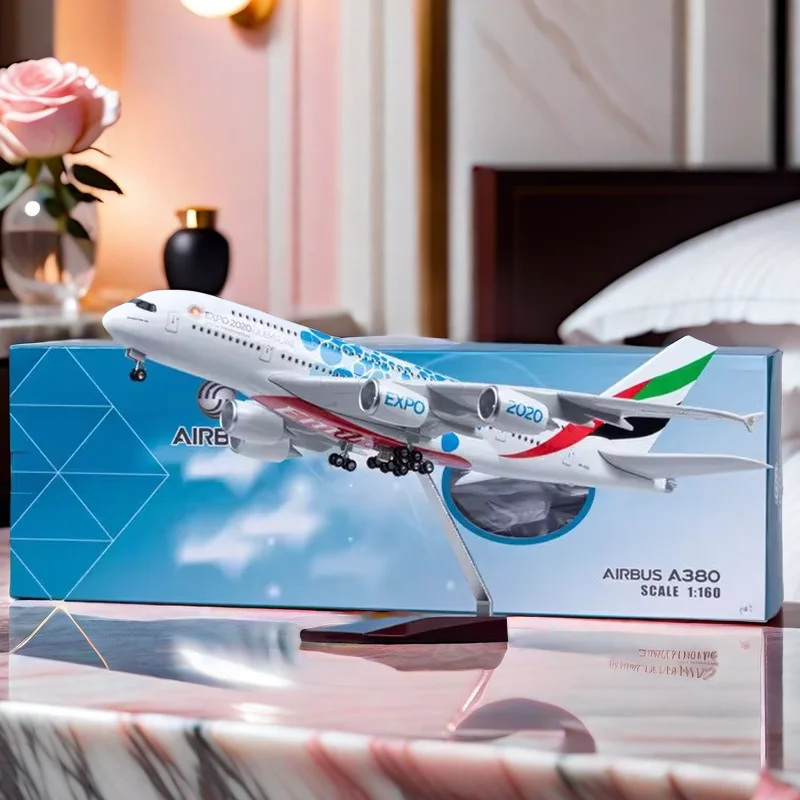 

1:160 Scale Model Diecast Resin Emirates Expo 2020 DUBAIAUE Airlines Airbus A380 Airplane Collection Display For Toys Gifts Fan