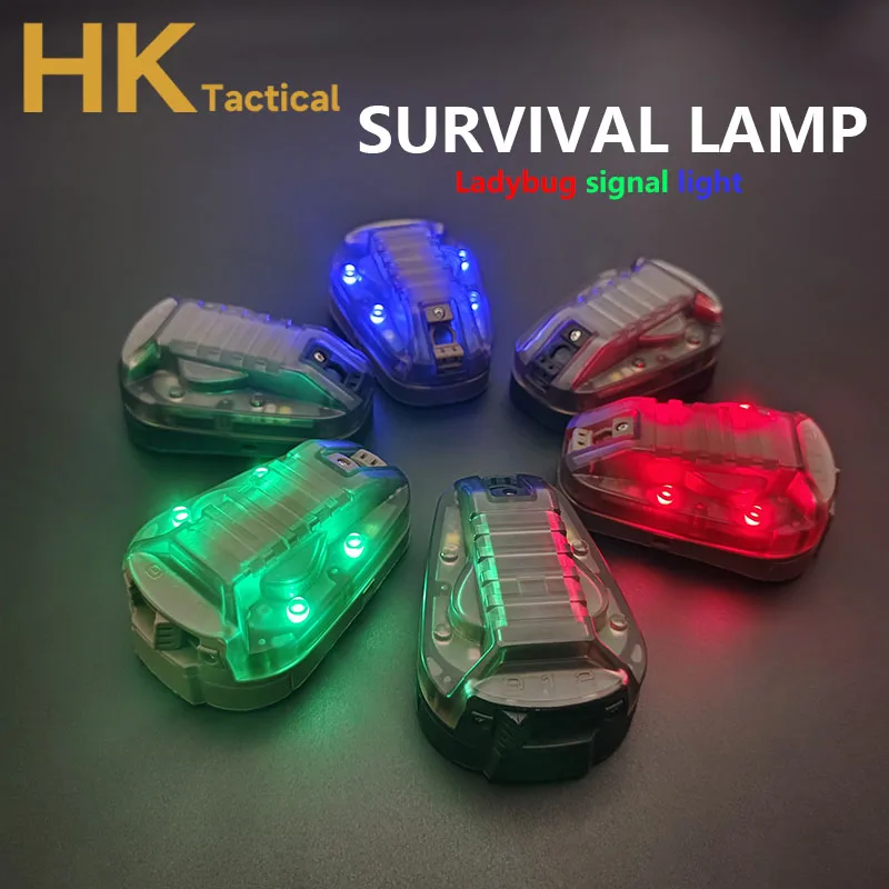 Tactical Helmet Lamp Survival Light Safety Flash Light Strobe Ladybird Light With Waterproof Hunting Outdoor Cycling Camping