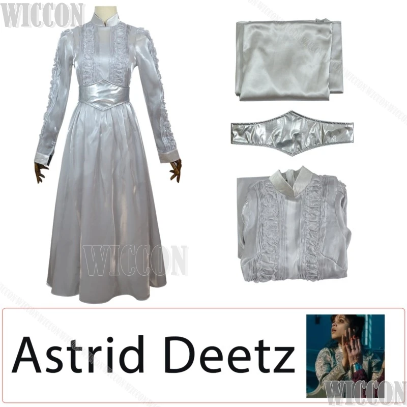 Bettle Astrid Deetz Cosplay Costume Child 110-150CM Adult S-2XL Size Juice White Dress Holloween Party RolePlay Comic-Con Skirt