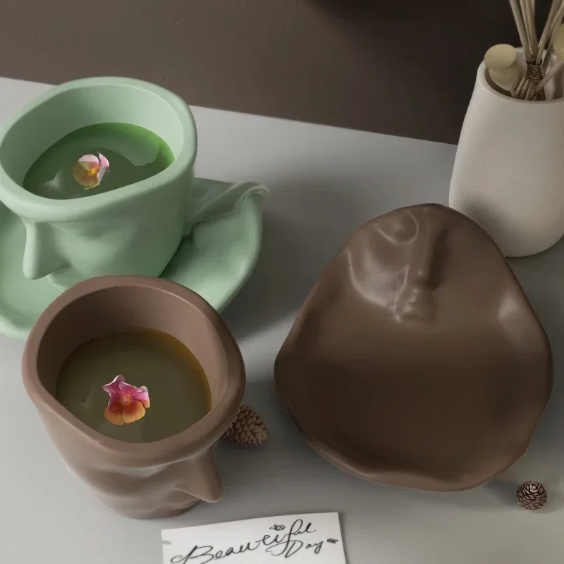 

2026New Facial Storage Cup Silicone Mold Facial Storage Cans Candle Cup Concrete Cement Flower Pot Gypsum Mold Handmade Craft