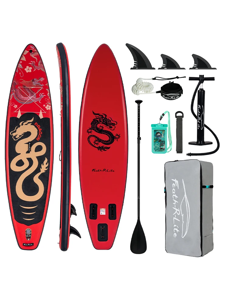 Funwater SUPFR17S Ultraleichtes aufblasbares Paddleboard 350*84*15 cm, geeignet für Reisen, Wassersport, Yoga, Angeln, Unterhaltung auf dem Wasser für Erwachsene, Surfen, rutschfestes aufblasbares