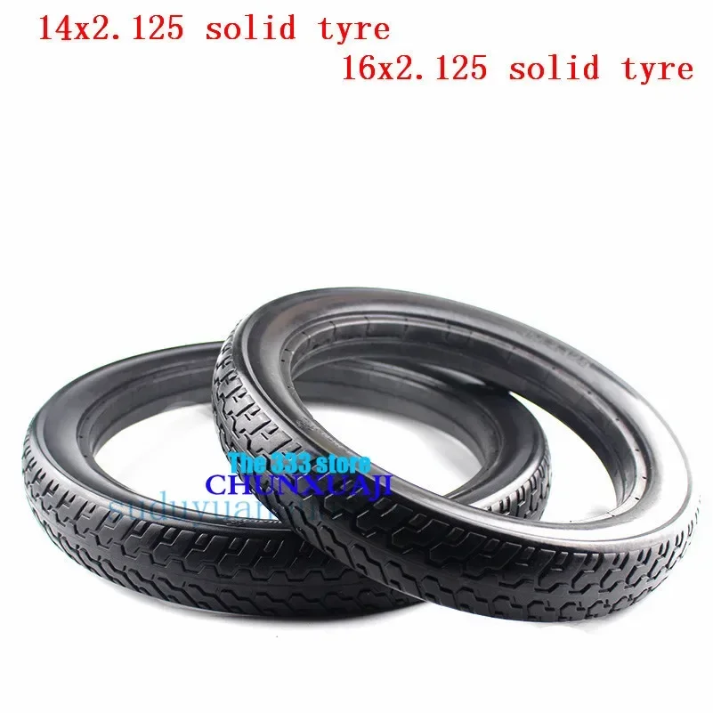 14 / 16*2.125 inches solid tire for bicycle bike tyre16x2.125 with mountain bike Folding electric bicycle E-bike tire 14x2.125