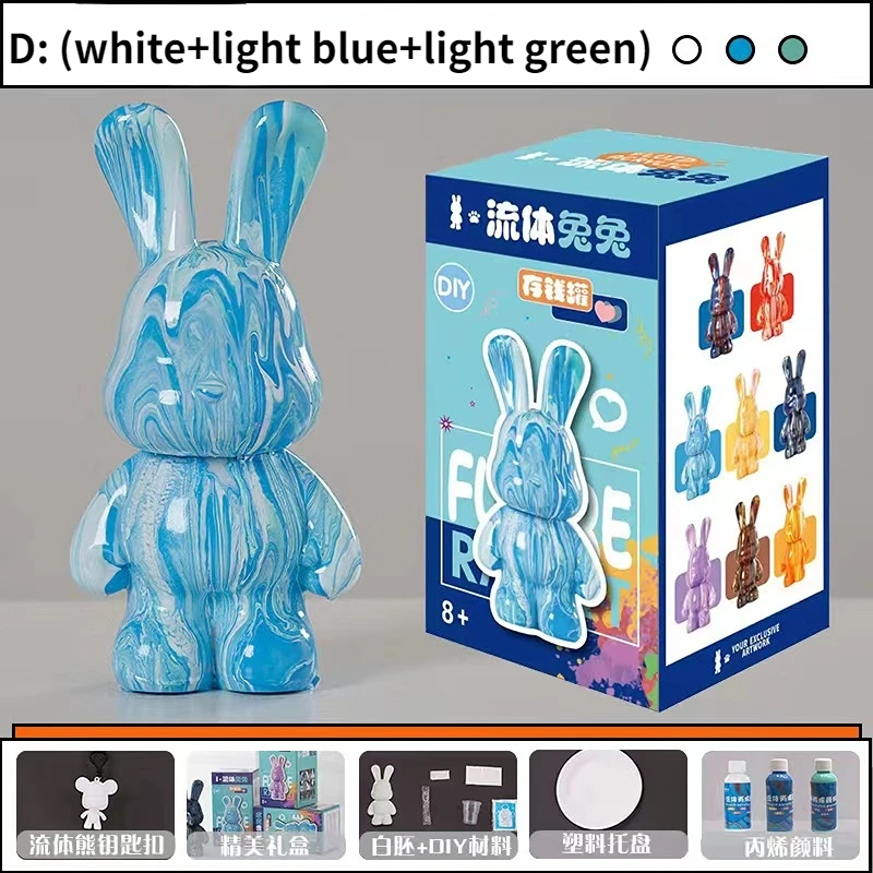 アクリル絵の具セット,23cm,流体,ウサギ,白,手作り,DIY,流体