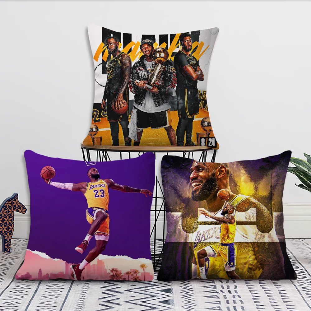 L-Lebron 23 Basketball J-James 6 Pillow Case Short Plush Velvet Rectangle Cases Room Decor Home Decoration Cushions Cover