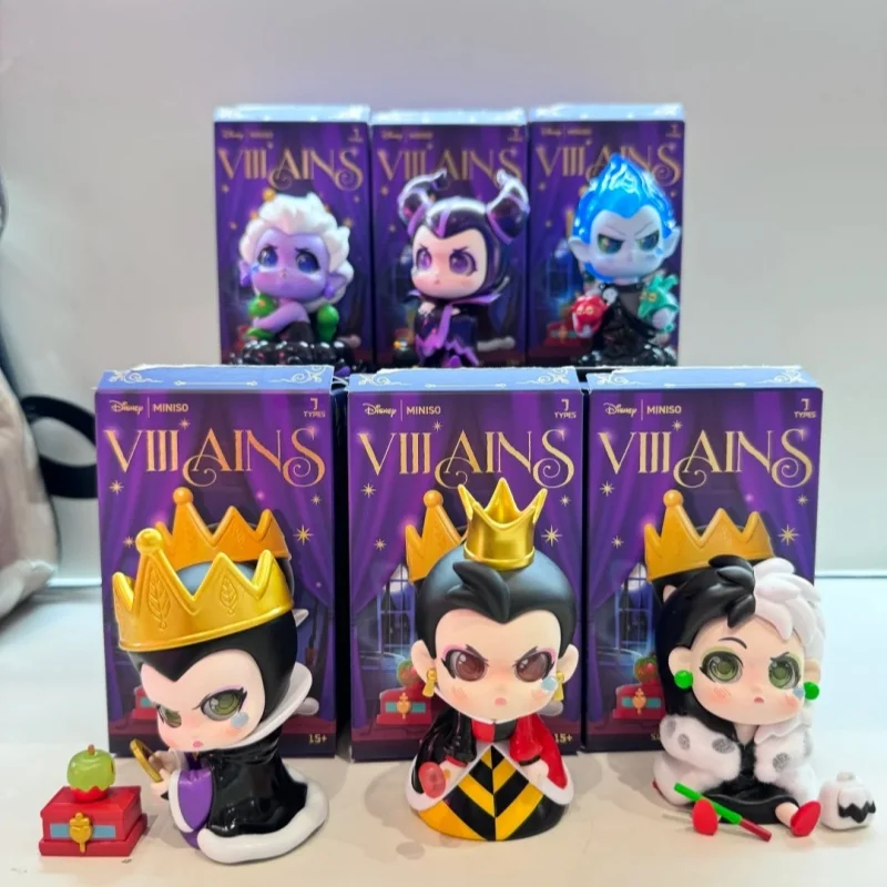 

Miniso Disney, коллекция злодеи, фигурка, коробка-сюрприз, слепая коробка, модное модное украшение для рабочего стола, подарок для девочки