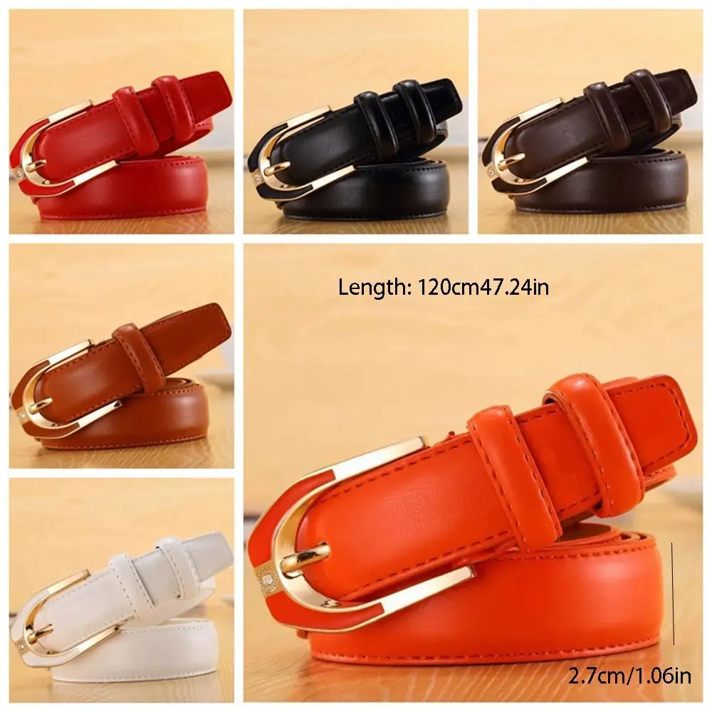 Retro Style Fashion Ladies Belt Soft Casual Leather Belt Metal Buckle Versatile Decorative Belt Coat