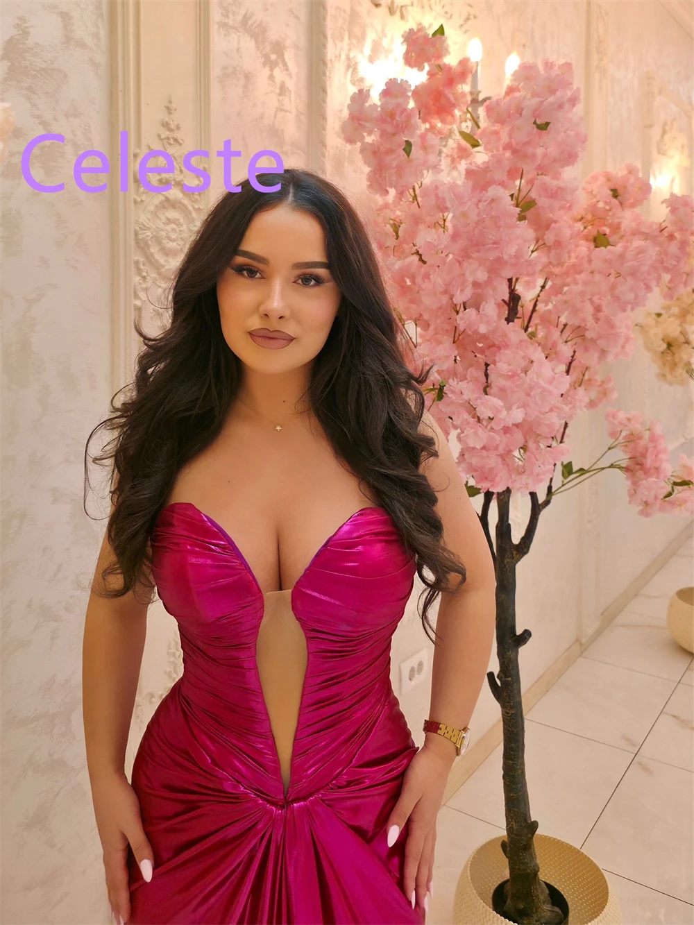 Personalizado brilhante cetim vestido de noite moda querida sem mangas vestidos de baile requintado ocasião especial vestidos