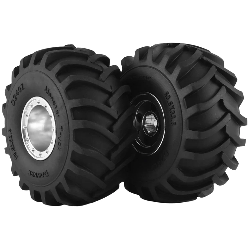 4Pcs 68X32mm Big 1.0 Metal Wheel Rim Rubber Tire Tyre For 1/24 RC Crawler Car Axial SCX24 AX24 FMS FCX24 Upgrade Parts