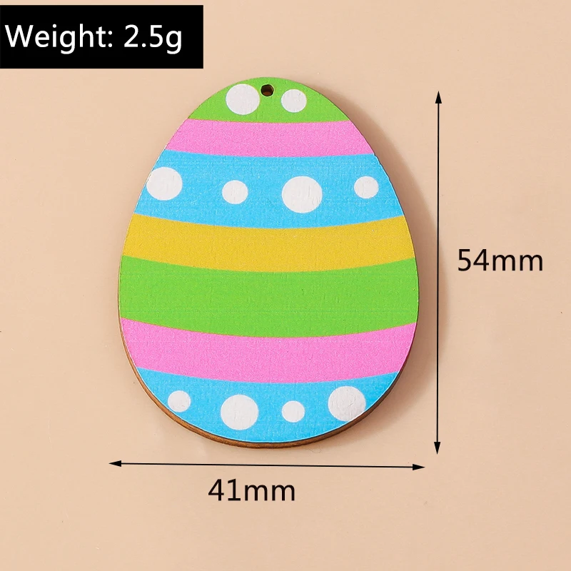 Leslie 10 Stück bunte Cartoon-Kaninchen-Osterei-Anhänger für die Schmuckherstellung, Frohe Ostern, Hasen-Anhänger, DIY-Halsketten, Ohrringe – Detail 3