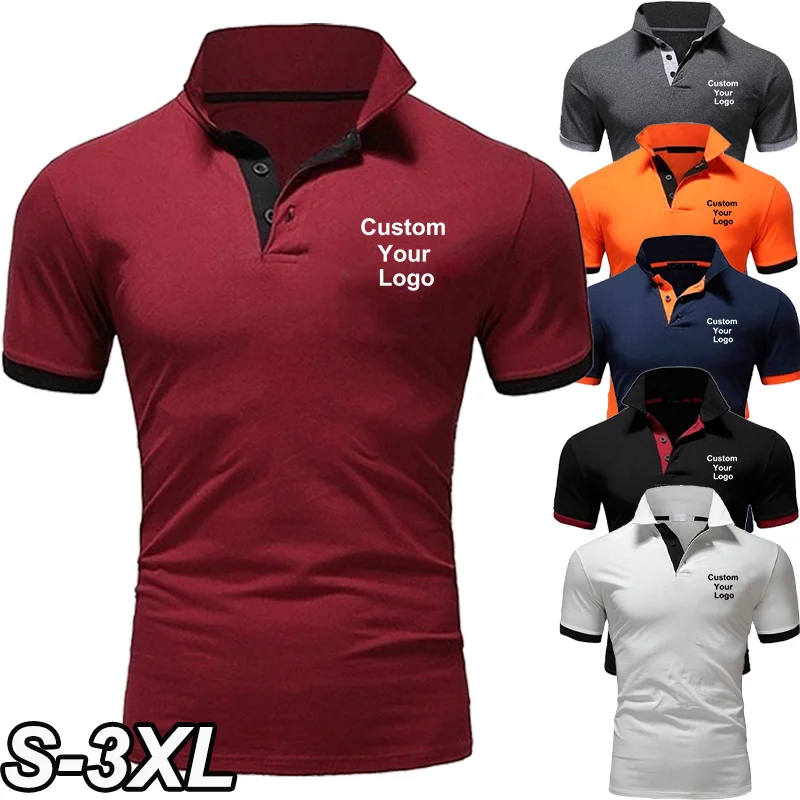 

Summer Custom Your Logo Sports Polo T-shirt Fashion Solid Color Polo Shirt Slim Casual Short-sleeved Polo T-shirt