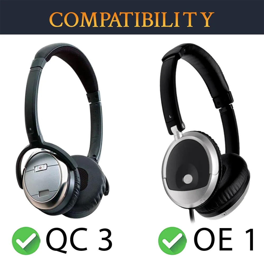 Earpads FOR Bose OE OE1 QuietComfort 3 QC3 Protein leather Memory foam Ear Pads Replacement Over-Ear