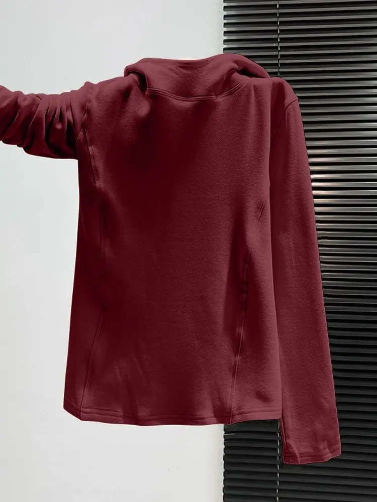 

Двусторонняя теплая флисовая толстовка с капюшоном, длинный рукав, женская, осенне-зимняя, больших размеров, свободного кроя, стройнящая, модная, для повседневной носки