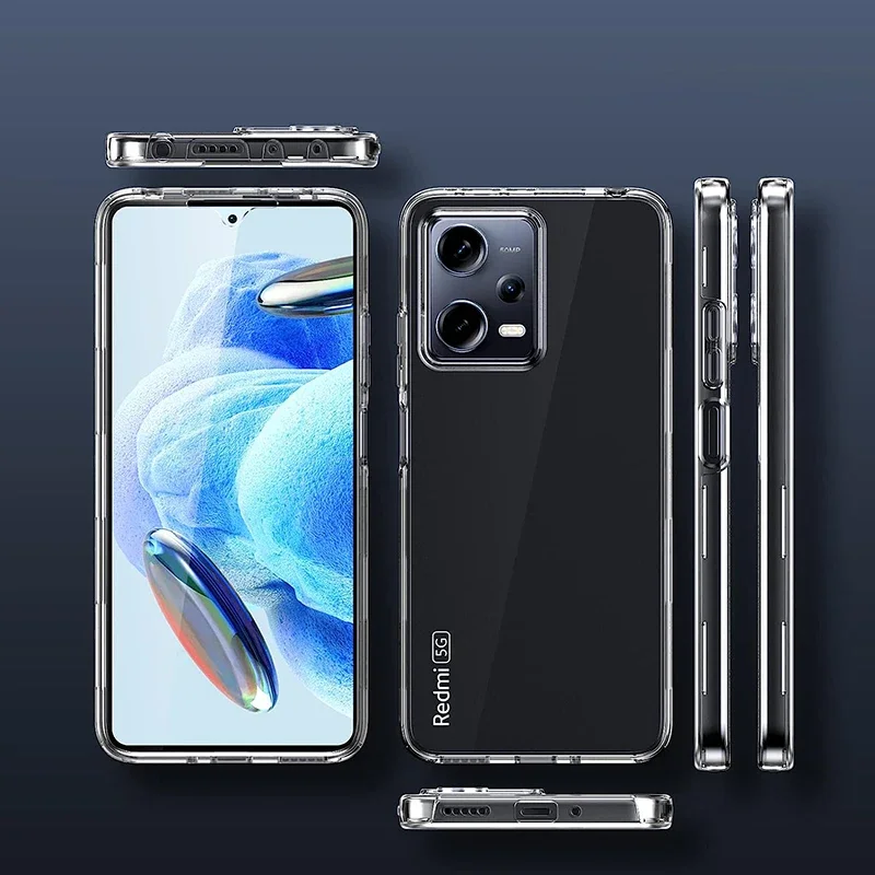 360 °   Full Cover Clear Case dla Xiaomi Redmi Note 12 11 11S 10 10S 9 9S Pro Plus 4G 5G Hybrid Silicone Hard Thin