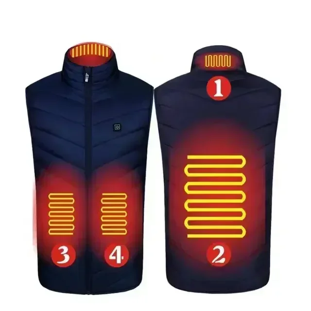 17-gebieden zelfverwarmend vest Vier schakelaarbediening Heren Verwarmingsjas USB Elektrisch verwarmde kleding Dames Thermisch vest Warme winter