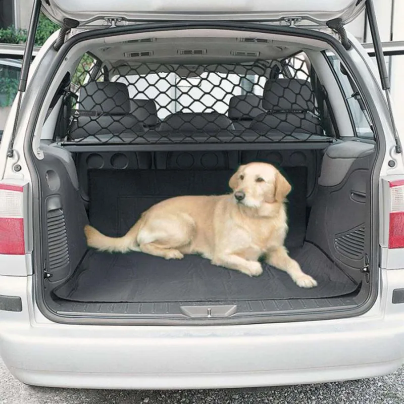 90 x 40cm Universal Black Nylon Car Trunk Net Luggage Storage Organizer Bag Rear Tail Mesh Network With 4 Hooks cargo net