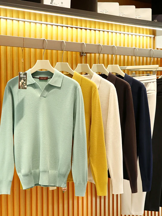 

Ele And Haome Blend! Luxury Autumn Winter Wool Knitted Sweater Men's Faion Classy Sle Long Sve Ne