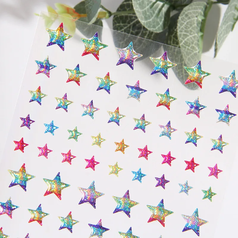 Crystal Love Star Sticker 3D Shiny Gem Three-Dimensional Sticker Phone Notebook Diary DIY Gift Decoration For Girl