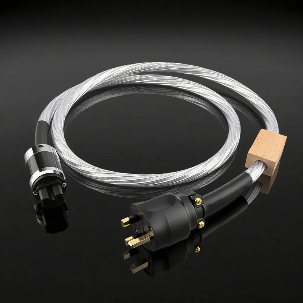 

AC Power Cable C15/ C19 20A HK UK Standard HiFi Power Cord with Gold Plated UK Power Plug Amplifier